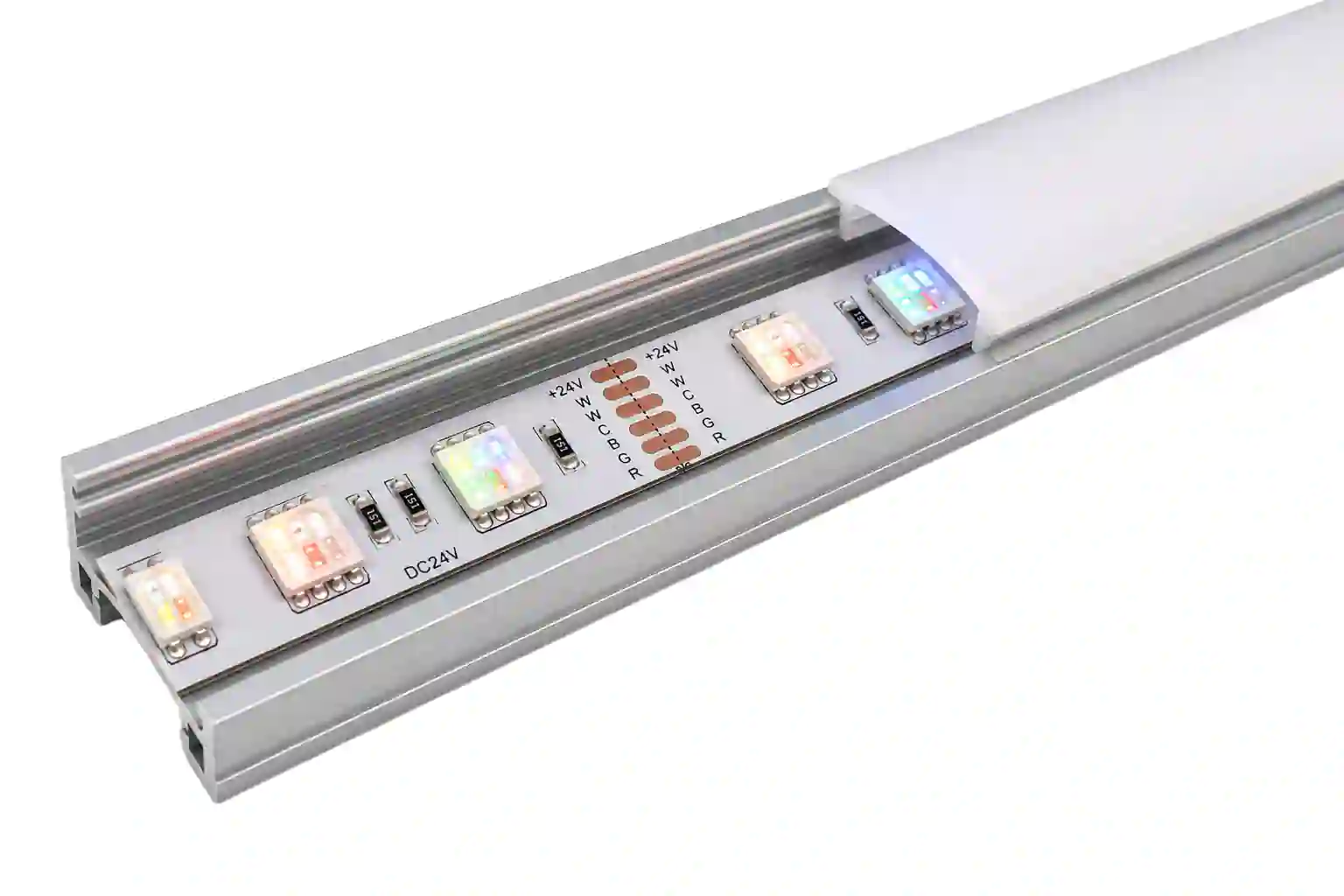 Rozměry LED pásku RGBCCT šířka 12 mm výška 2,5 mm dělitelnost 10 cm certifikáty CE RoHS záruka 5 let